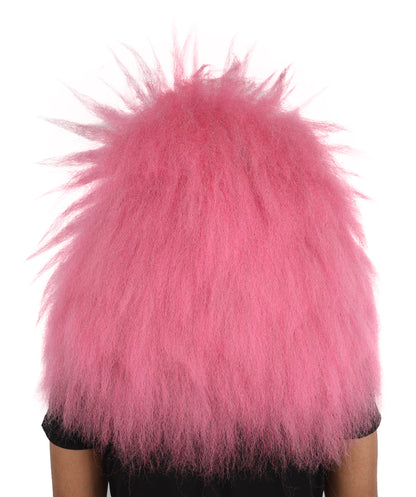 HPO Unisex Spiky Monster Headwear Costume Bundle & Mask Set | Pink spiked top with black and white striped body voluminous flame-retardant synthetic fiber mask construction | Party, Halloween, cosplay, theater, drag, performance, costume events