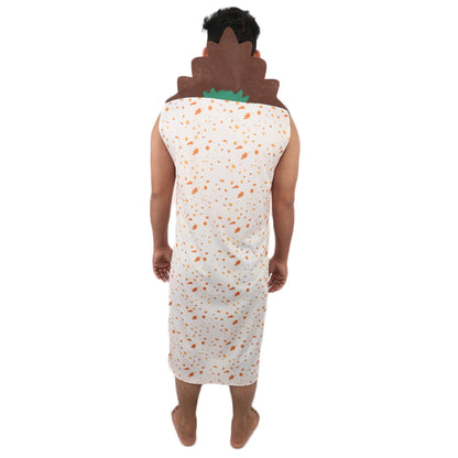 HPO Men’s Burrito White Costume | Food-Themed Cosplay Outfit | Halloween, Party, Stage & Themed Event Funny Wrap Suit