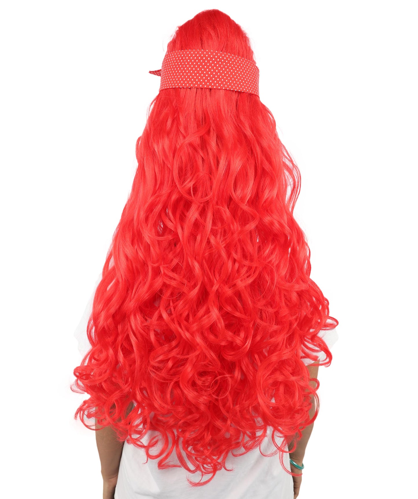 HPO Women’s Retro Beehive Wig with Red Bow | Multicolor Options | Extra Long Wavy Fancy Dress Accessory | Fancy Dress Accessory | Celebrity-Inspired Hair for Halloween, Cosplay & Music Tribute Parties