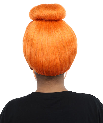 HPO Cavewoman Orange Wig – Women’s  Prehistoric Cartoon Bold Style Hairpiece | Stone Age Inspired Hair for Party Gatherings & Roleplay Events
