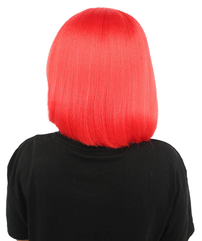 HPO Adult Women's Asymmetrical Bangs Bob Wig | Multiple Color Options | Create of synthetic fiber, sleek straight volume, breathable capless base | Party, Halloween, theater, drag, performance, costume events