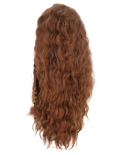 HPO Men's Long Wavy Copper Wig | Synthetic Hair | Natural Layered Style for Cosplay, Halloween & Party Events