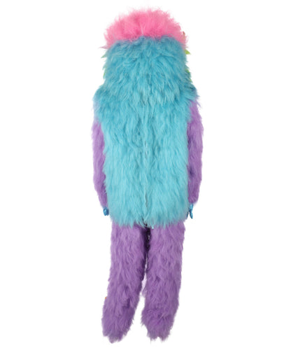 HPO Adult Unisex Furry Rainbow Monster Costume & Bundel Set with Mask | Perfect for Halloween| Flame-retardant Synthetic Fabric