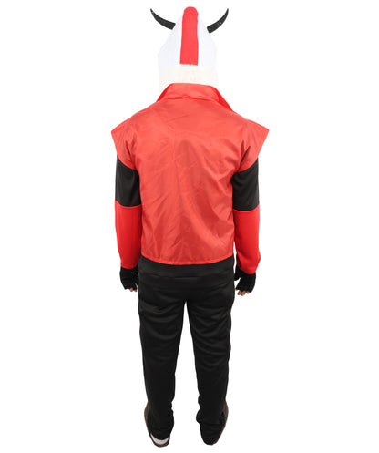HPO Wasteland Rogue Tactical Gear Red & Black Costume | Structured NW and S.Fur Fabric Featuring Industrial Black and Red Contrast | Versatile for Costume Events, Stage Shows, and Epic Fantasy Parties
