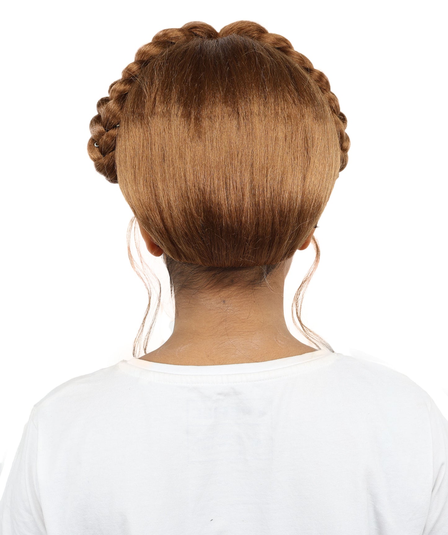 HPO Women's Victorian-Inspired Curly Brown Wig | Long Voluminous Curls with Soft Bangs | Cosplay, Halloween, Parties, Stage & Roleplay