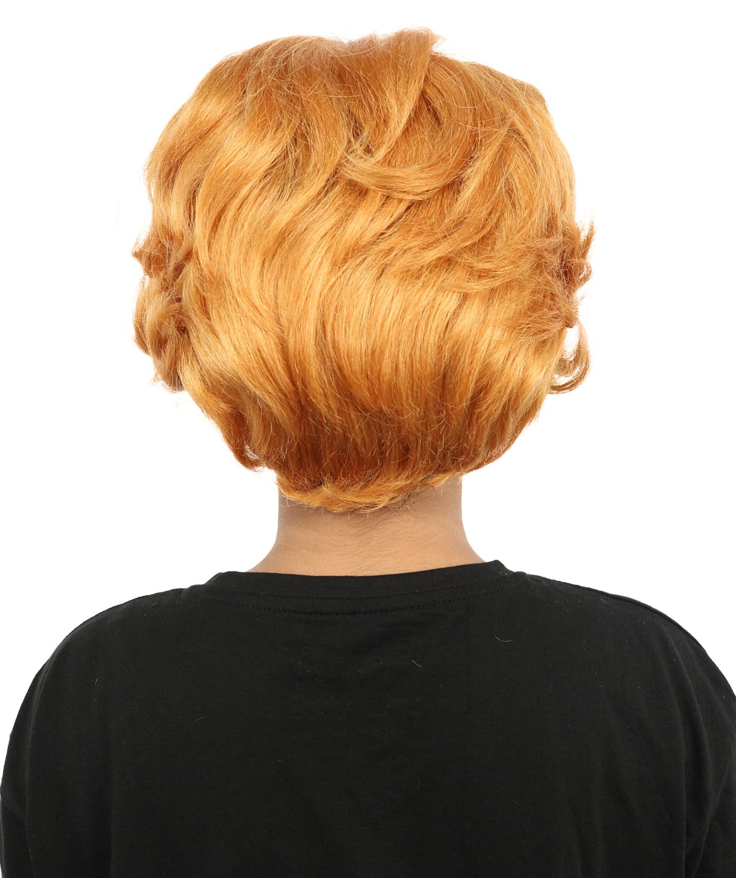 HPO Women's Curly Ginger-Inspired Wig | Voluminous Orange Afro Curly Hairstyle | Synthetic Hairpiece for Cosplay, Halloween, Parties, Stage & Roleplay