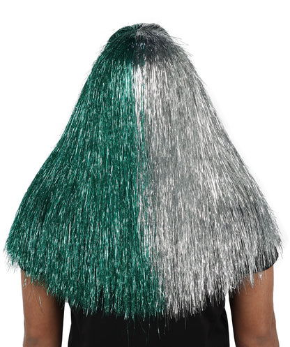 HPO Unisex Tinsel Hairy Two-Part Costume, Bundle & Mask Set | Full-Body Suit & Matching Mask | Long Hair Funny Costume for Halloween, Performers, Cosplay & Mascots
