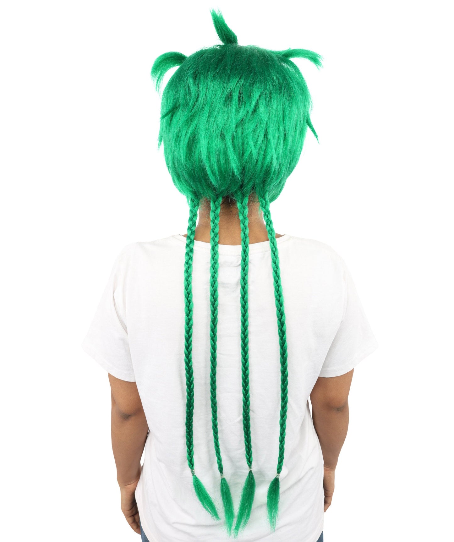 HPO Adult Women's Animal Ear Braided Wig | Multiple Color Options | Synthetic fiber, short bob with sculpted ears and long micro-braids, breathable base | Party, Halloween, theater, drag, performance, costume events