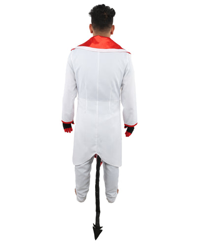 HPO Men's Infernal Ringmaster Costume | Structured Tuxedo Jacket Featuring Split Tails and Bow Tie | Versatile for Stage Shows, Fantasy Events, and Themed Parties