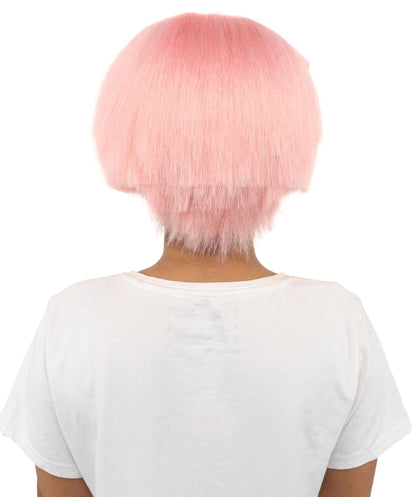 HPO Women’s Neon Yellow Bob Wig with Bangs—Bright Straight Cut Wig | Celebrity Inspired Hairpiece for Party, Halloween and Cosplay