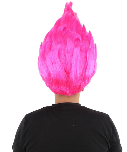 HPO Animated Movie Supervillain Wig , Troll Wig , Premium Breathable Capless Cap