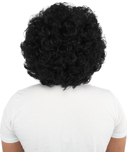 HPO Men's Soft Curly Afro Wig with Multiple Color Options | Flame-Retardant Synthetic Fiber | Perfect for Halloween, Cosplay and Themed Parties