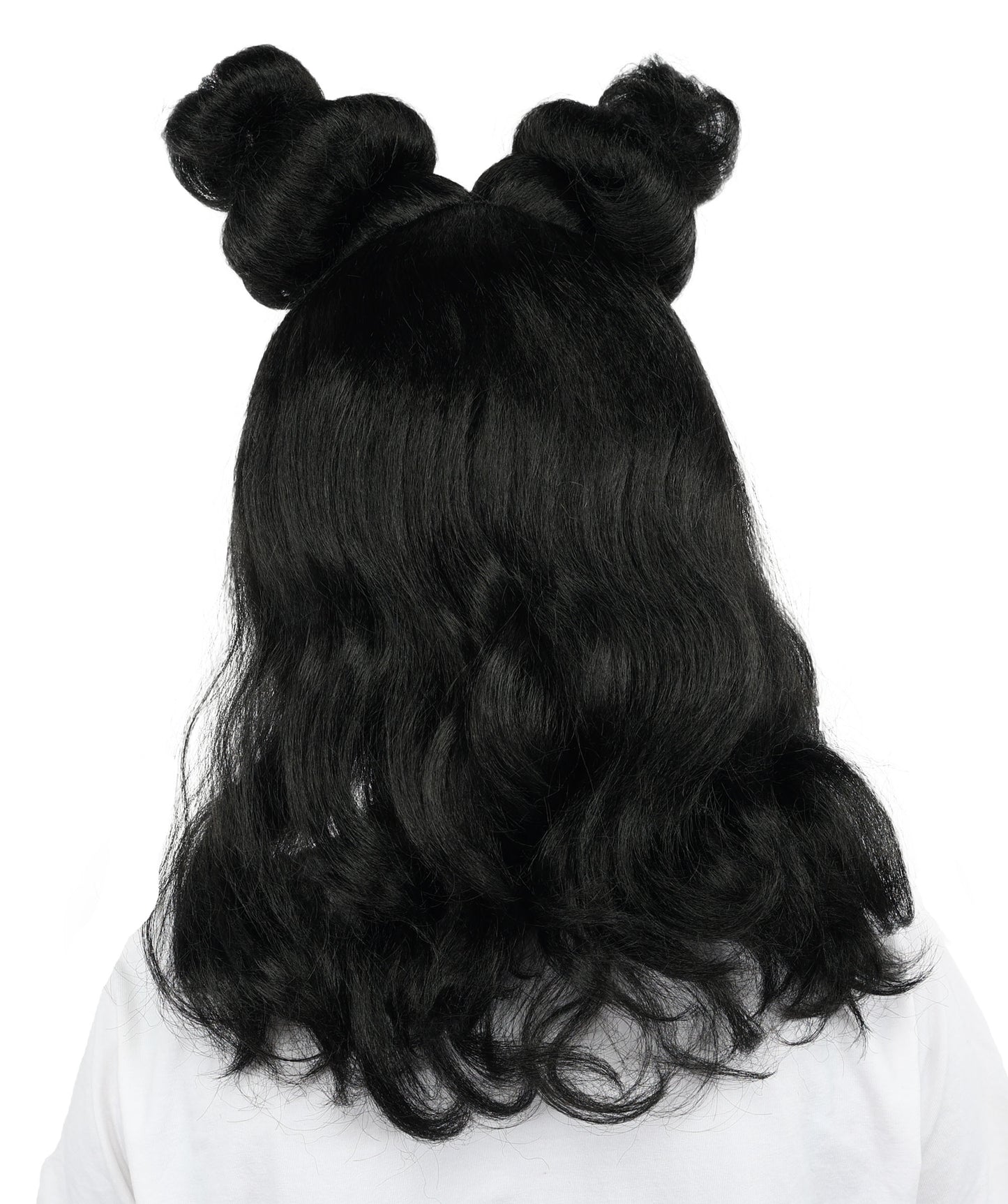 HPO Women's Black Enchanted Witch Wig | Long Wavy Halloween Hairpiece with Lightweight Adjustable Cap | Party, Stage & Roleplay