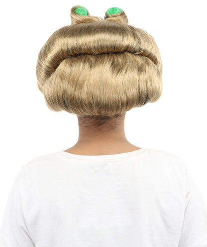 HPO Women’s Pop Diva Inspired Wig | Blonde with Large Defined Curls | Synthetic  Hairpiece for Cosplay, Halloween, Stage & Themed Parties