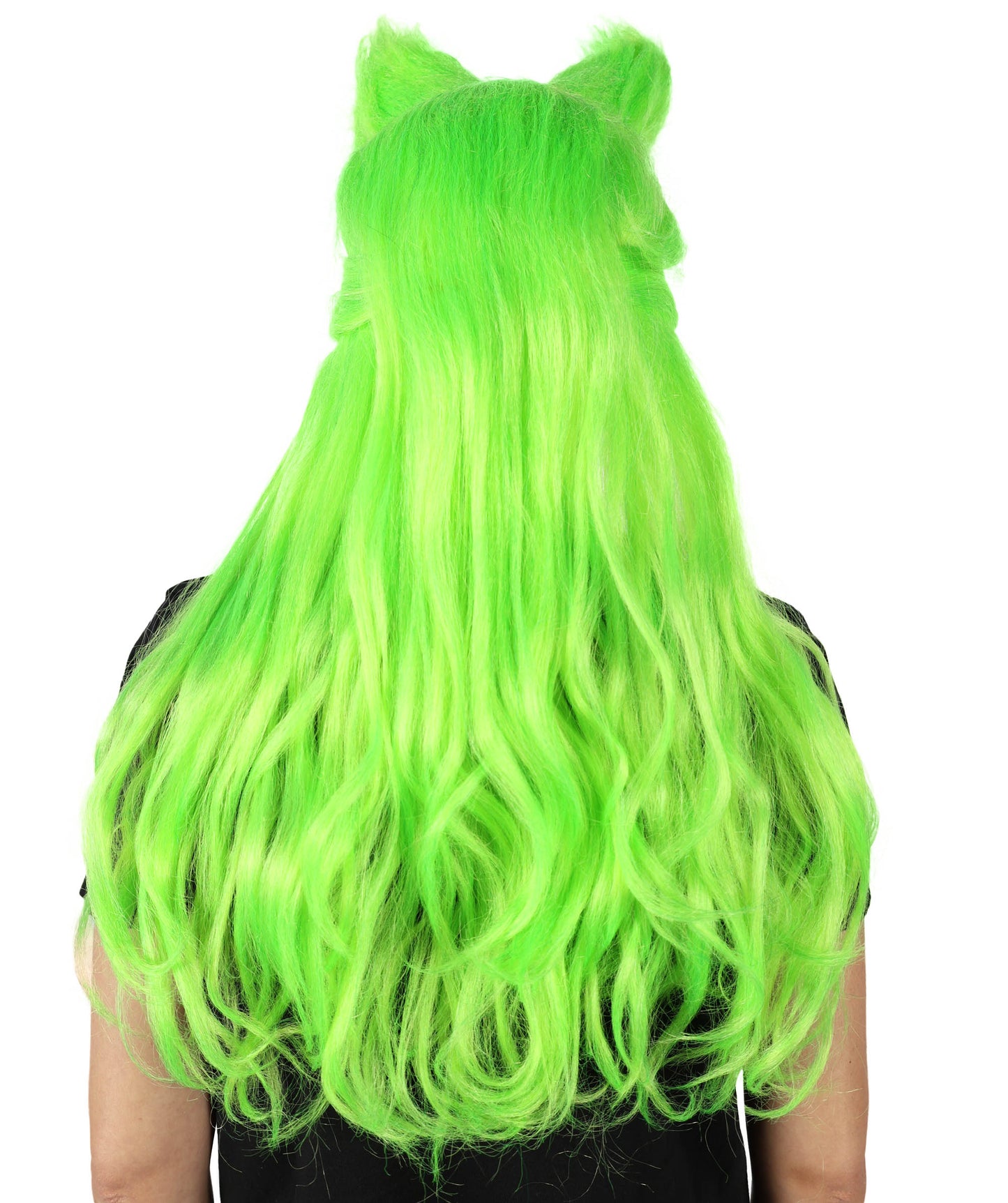 HPO Women's Green Drag Queen Wig I Halloween Wig I Flame-retardant Synthetic Fiber