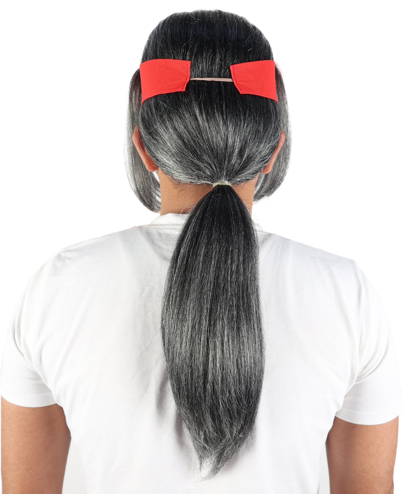 HPO Adult Men’s Black & White Wig | Long Synthetic Hairpiece with Adjustable Fit | Ideal for Cosplay, Stage, Parties & Themed Events