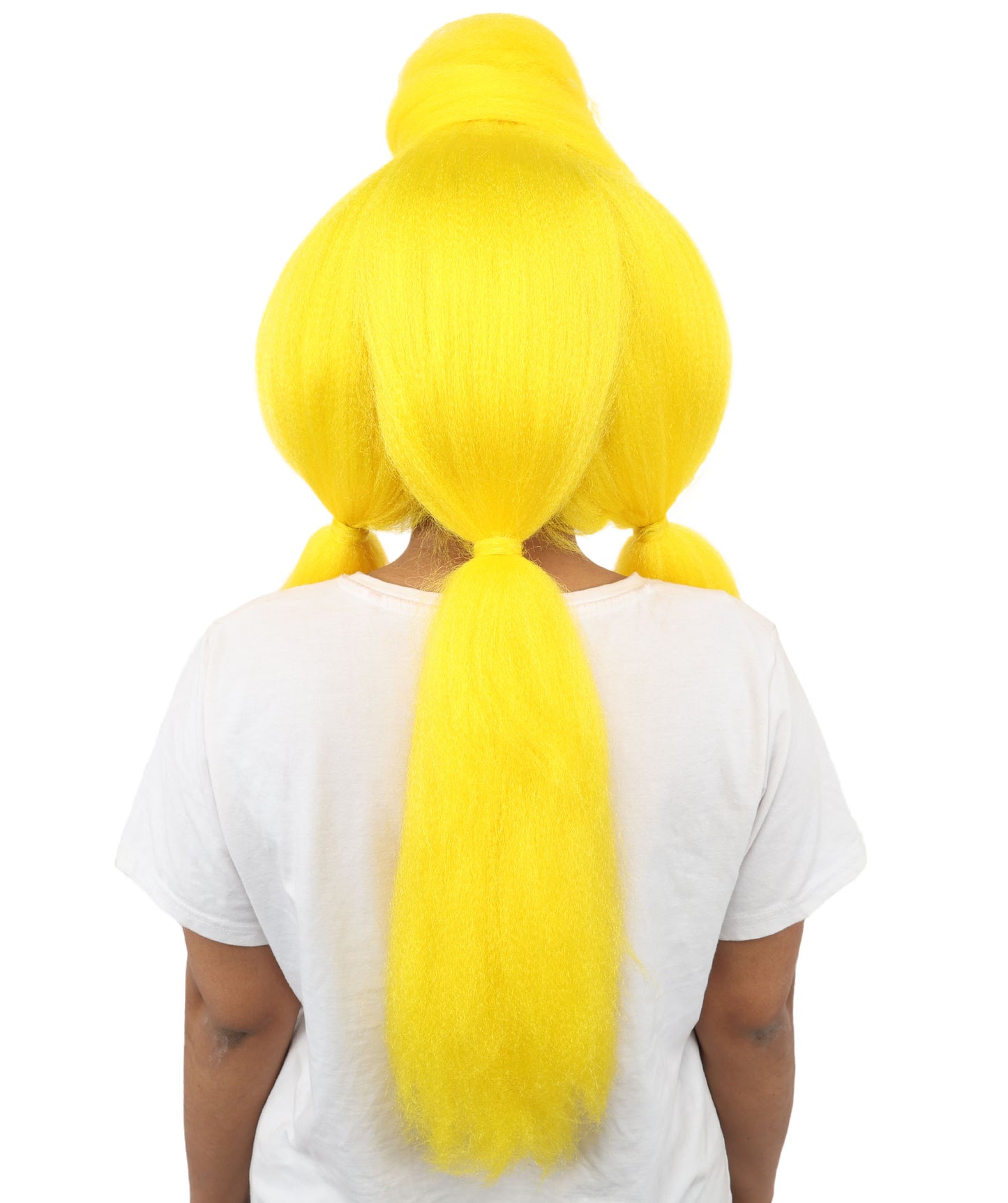 HPO Women’s High Volume Extra Long Yarn Twisted Bun Wig – Multiple Color Options | Bubble Ponytails Hairpiece with Capless Cap | Statement Headpiece for Halloween, Cosplay, Theater and Drag Looks