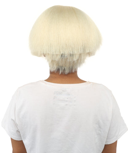 HPO Women’s Neon Yellow Bob Wig with Bangs—Bright Straight Cut Wig | Celebrity Inspired Hairpiece for Party, Halloween and Cosplay