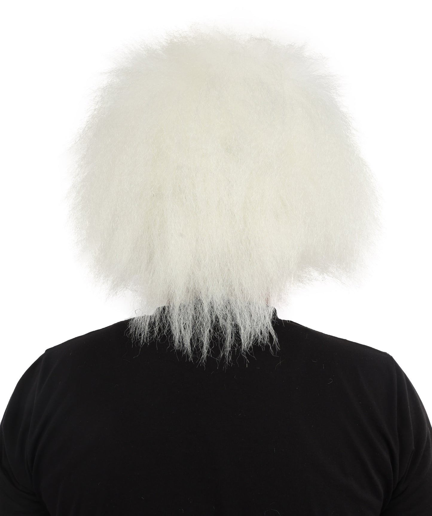 HPO Men's Mad Scientist White Wig With Side Beard | Wild Spiky Hair for Costume Cosplay & Dress-Up | Science Theme Characters, Horror Style Looks & Party Events