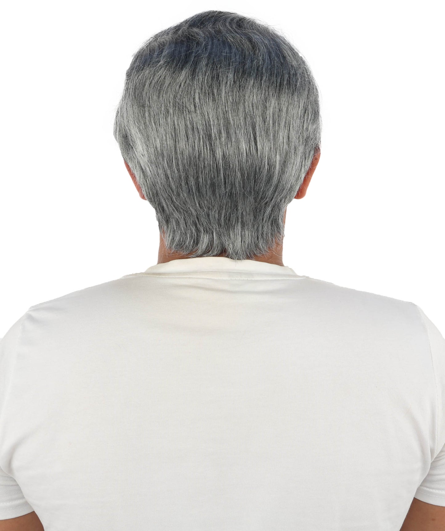 HPO Men's Vintage Showman Wig | Grey wavy swept back synthetic fibers with elegant volume and capless construction | Essential for theatrical stage drag performance costume events and party