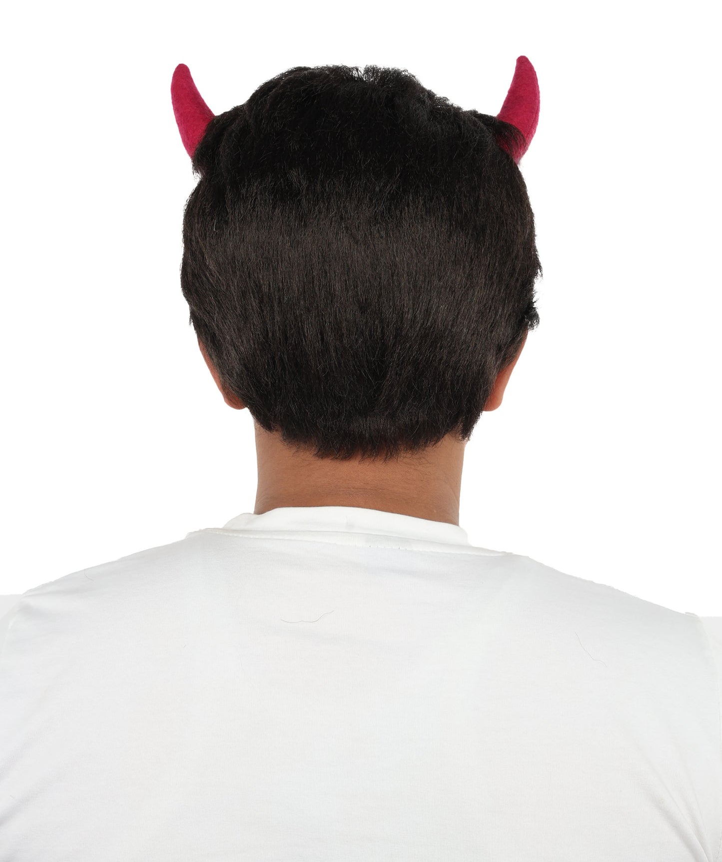 HPO Adult Men's Fantasy Demon Cosplay Wig with Horns | Spiky Dark Brown Synthetic Hairpiece | Adjustable Cap for Halloween, Parties, Stage & Roleplay