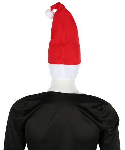 HPO Unisex Classic Velvet Christmas Santa Hat | Soft Red and White Festive Holiday Hat | Ideal for Holiday fun