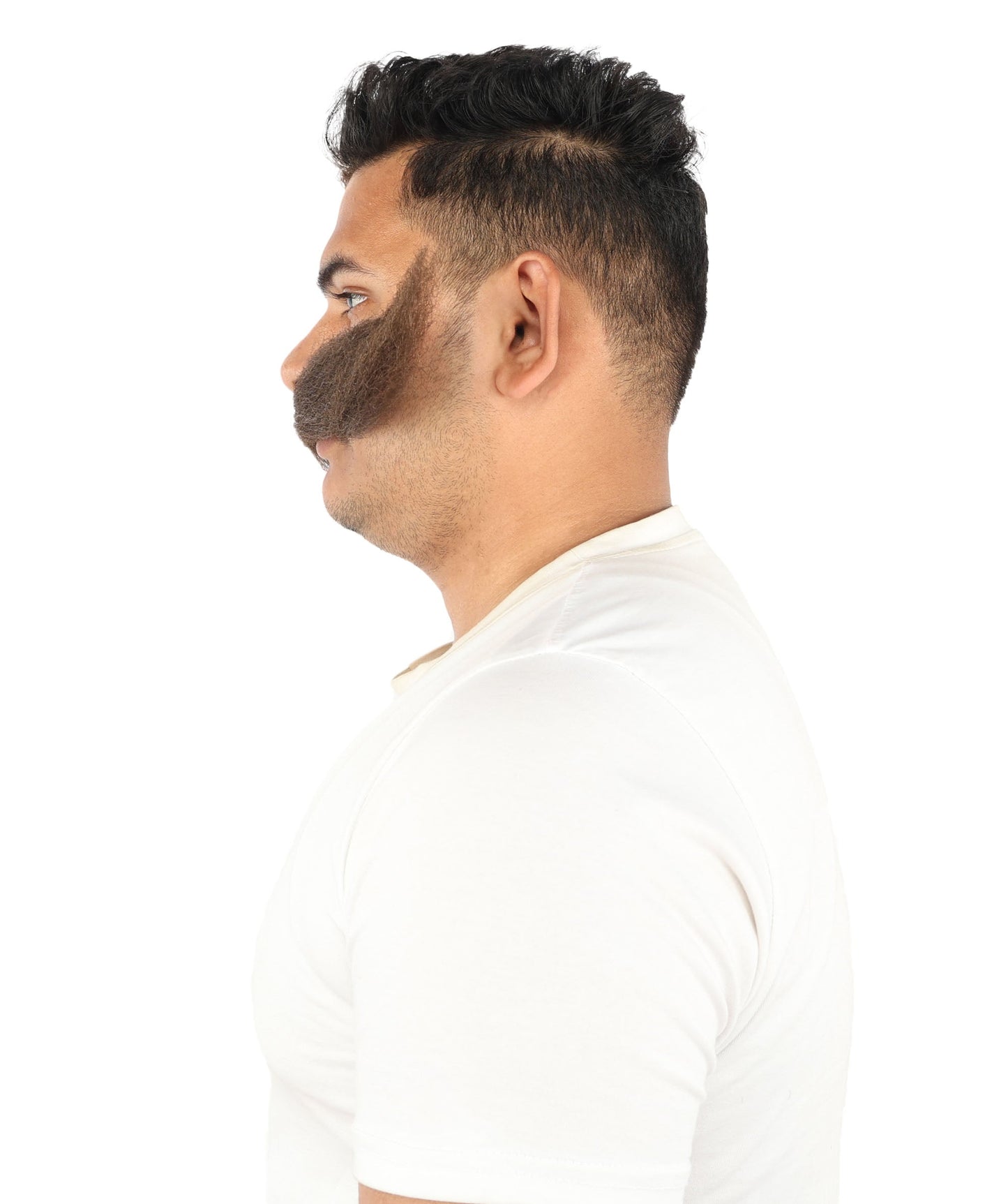 HPO Adult Men's Giant Mustache | Multiple Color Options | Self-Adhesive Fake Mustache | Realistic Costume Facial Hair Accessory for Halloween, Parties & Roleplay