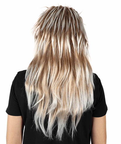 HPO Women's Medium Length 80’s Famous Fancy Sparkle Multiple Wig | Halloween and Party Wig | Flame-retardant Synthetic Fiber, Premium Breathable Capless Cap