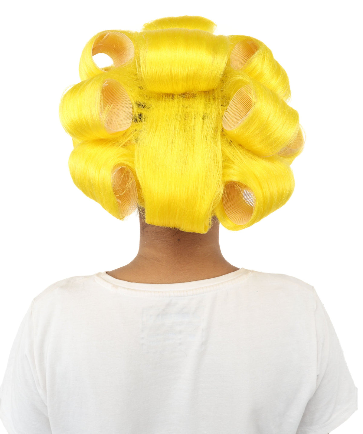 HPO Adult Women's Retro Roller Set Pink Wig | Multiple Color Options, create of synthetic fiber, large cylindrical curler texture, capless cap | Party, Halloween, theater, drag, performance, costume events