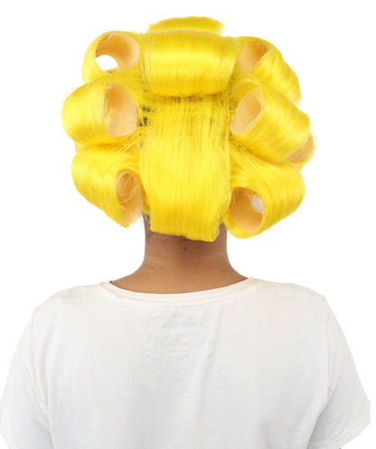 HPO Adult Women's Retro Roller Set Pink Wig | Multiple Color Options, create of synthetic fiber, large cylindrical curler texture, capless cap | Party, Halloween, theater, drag, performance, costume events