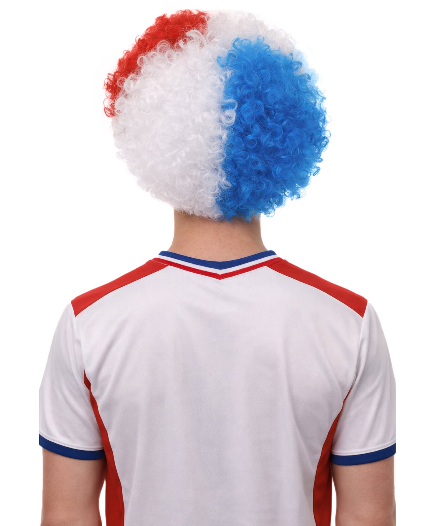 Panama Flag Sport Afro Wig | Blue Red White Jumbo Sport wig