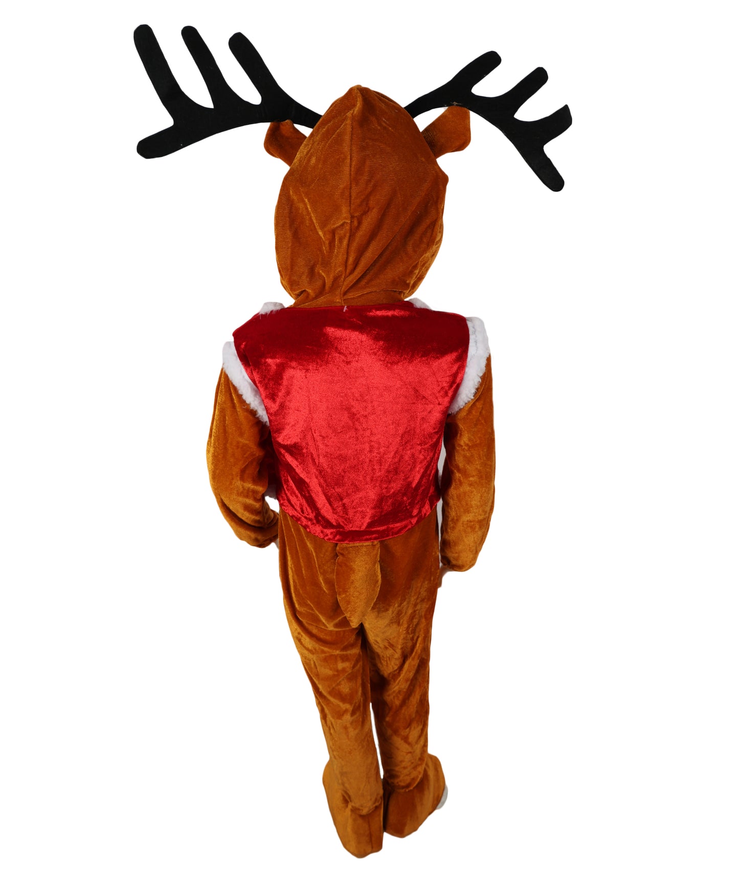 HPO Teen Inflatable Reindeer Rider Brown & Red Costume | Hilarious Christmas, Holiday and Party Outfit