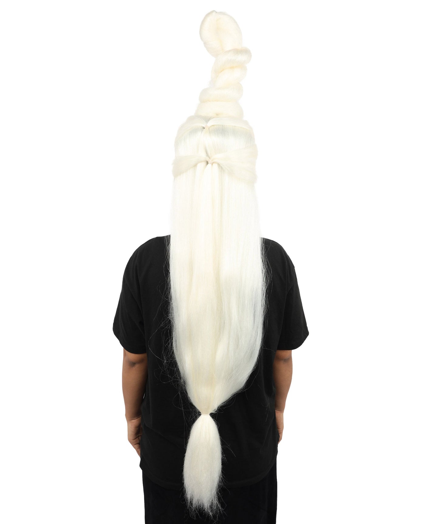 HPO Adult Women's Sculpted Loop Topknot Wig | Multiple Color Options | Create of synthetic fiber, gravity-defying twisted vertical bun with long face-framing strands, breathable base | Party, Halloween, theater, drag, performance, costume events