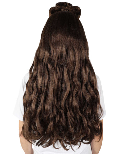 HPO Women's Long Curl Wig with Ring , Multiple Color Options , Flame-retardant Synthetic Fiber