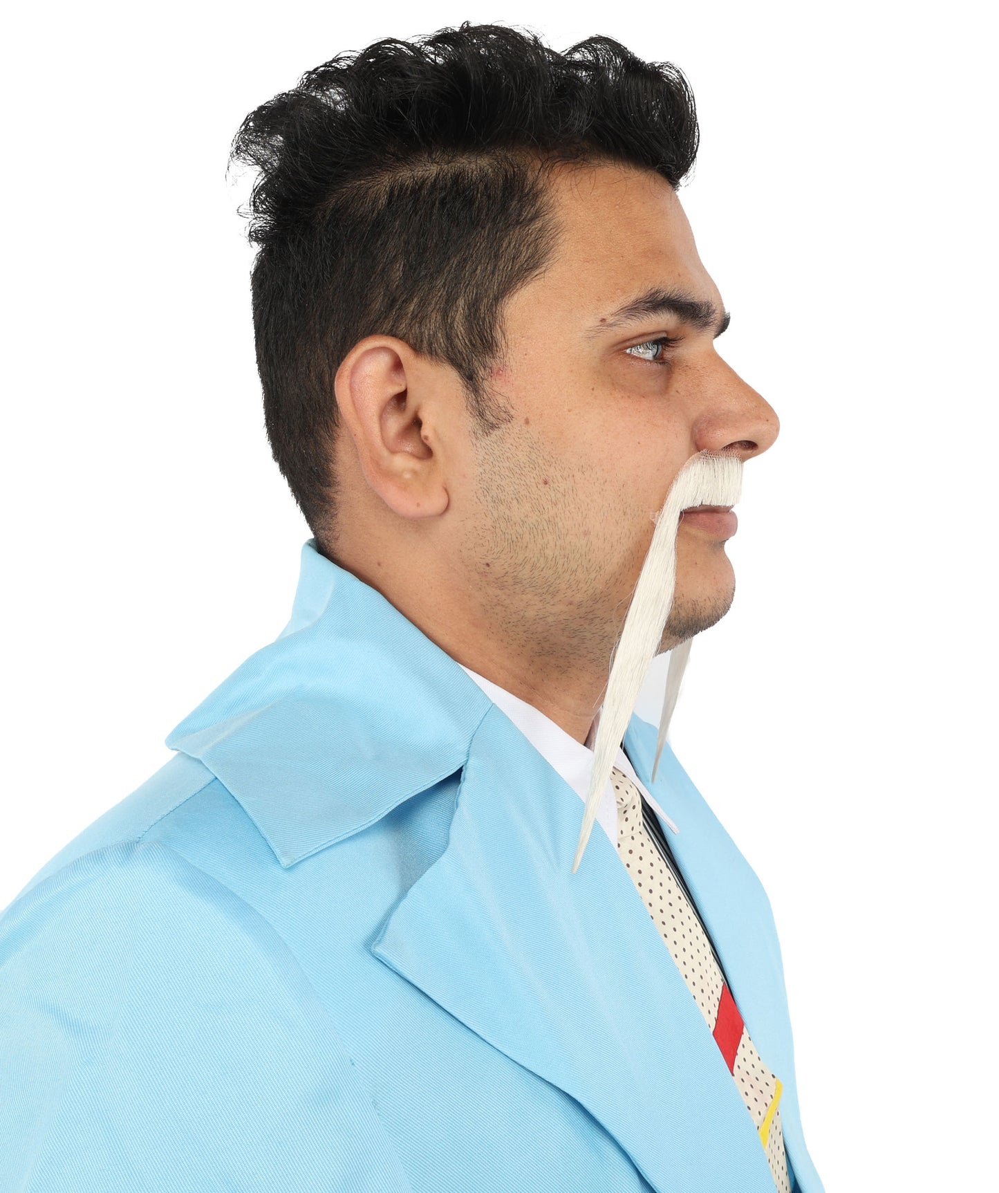 HPO Men's Synthetic Hair Long String Black Mustache Fancy Facial Hair Multiple Color Options