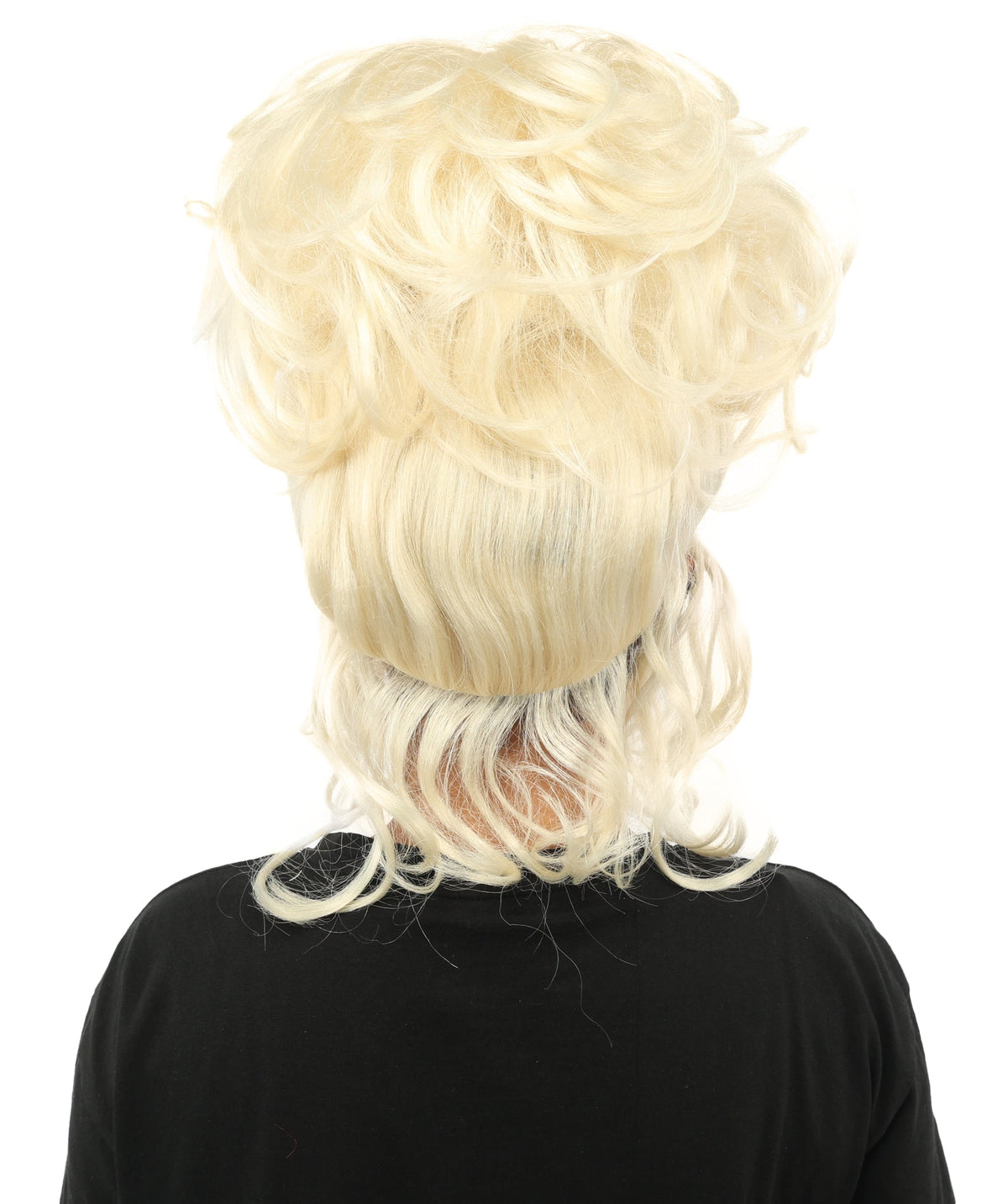 HPO Adult Women's Elegant Updo Tendril Wig | Multiple Color Options | Pastel peach hue, create of synthetic fiber, high teased volume with face-framing strands, breathable capless cap | Party, Halloween, theater, drag, performance, costume events