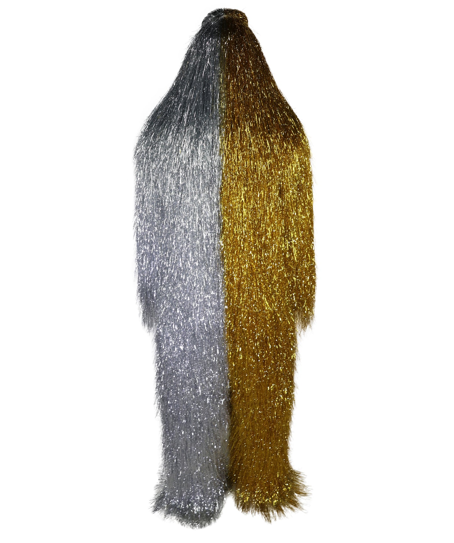 HPO Unisex Tinsel Hairy Two-Part Costume, Bundle & Mask Set | Full-Body Suit & Matching Mask | Long Hair Funny Costume for Halloween, Performers, Cosplay & Mascots