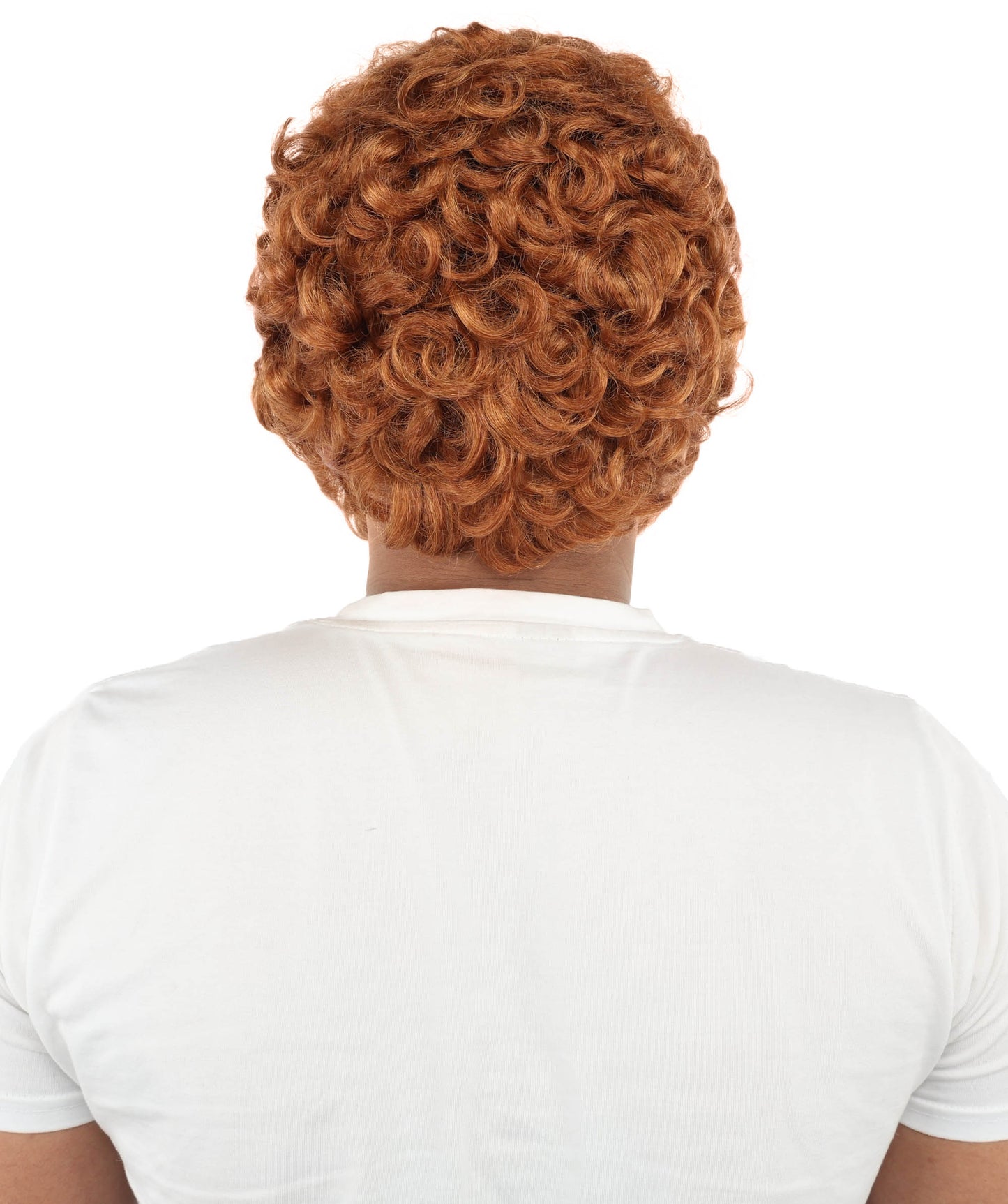 HPO Men’s Short Brown Curly Wig Beard & Mustache Set – Messy Sleepy Style Wig with Natural Afro Curls | Animated Movie-Inspired for Halloween & Cosplay Characters