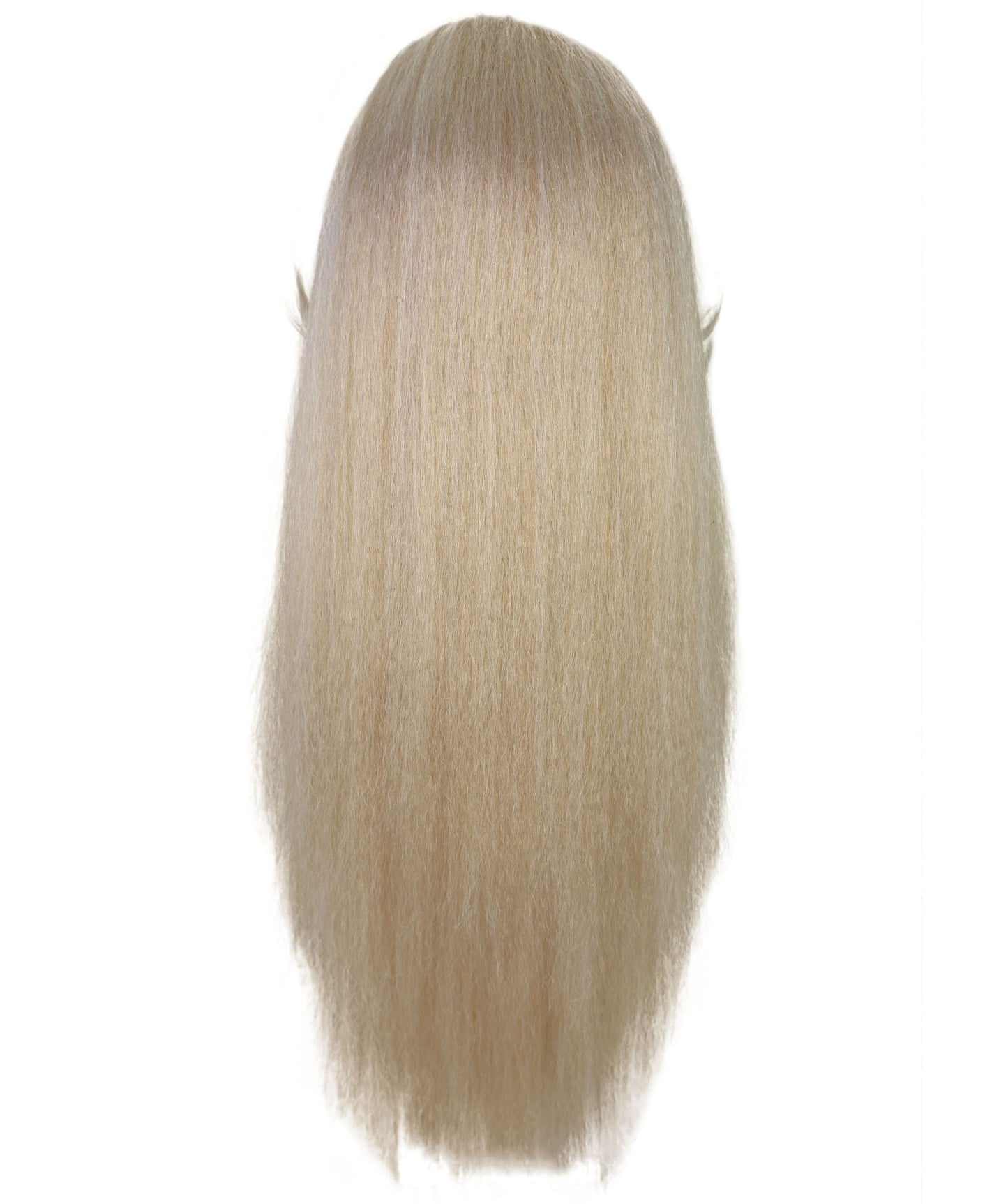HPO Adult Women's Glam Doll Style Blonde Long Straight Wig | Halloween and Cosplay Wig | Flame-retardant Synthetic Fiber