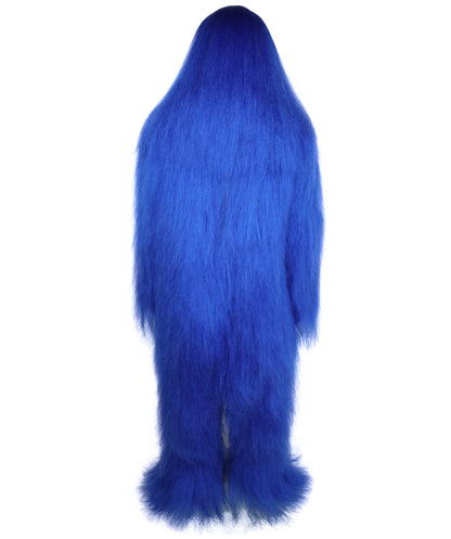 HPO Unisex Extreme Hairy Person Costume, Mask and Bundle - Full-Body Hair Suit Extra-Long Ash Brown Costume Wig for Halloween, Cosplay & Parties