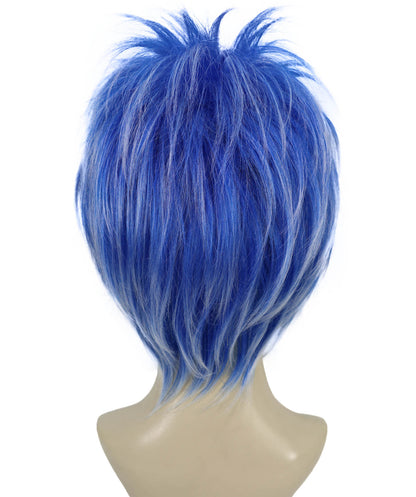 Unisex Blue Crazy Wig for Party & Halloween | Funky Synthetic Hair Wig for Adults & Teens
