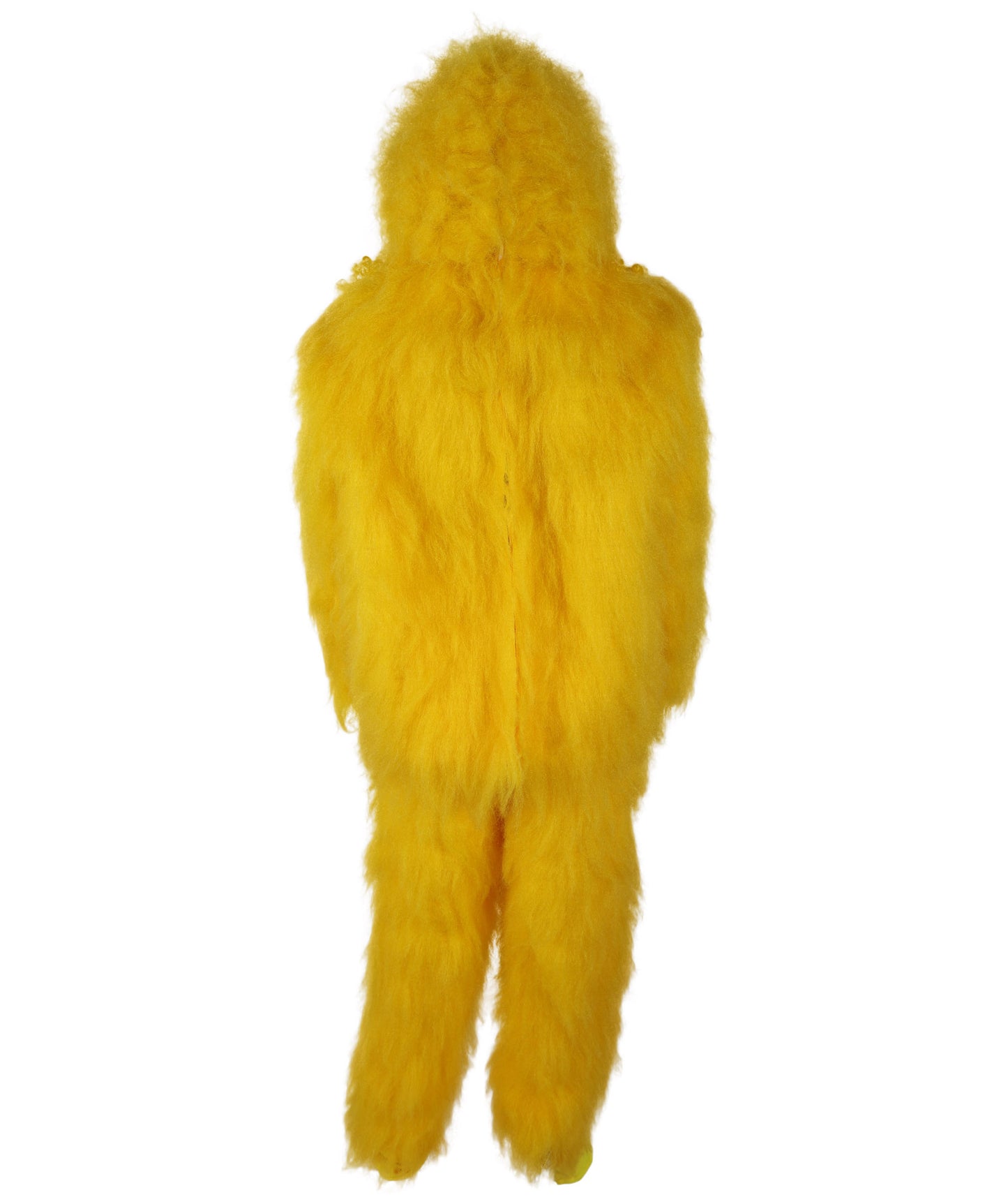 HPO Adult Unisex Yellow Big-Eyed Creature Fur Costume, Bundle With Mask Set | Full Body Fantasy Animal Suit for Halloween, Themed Events