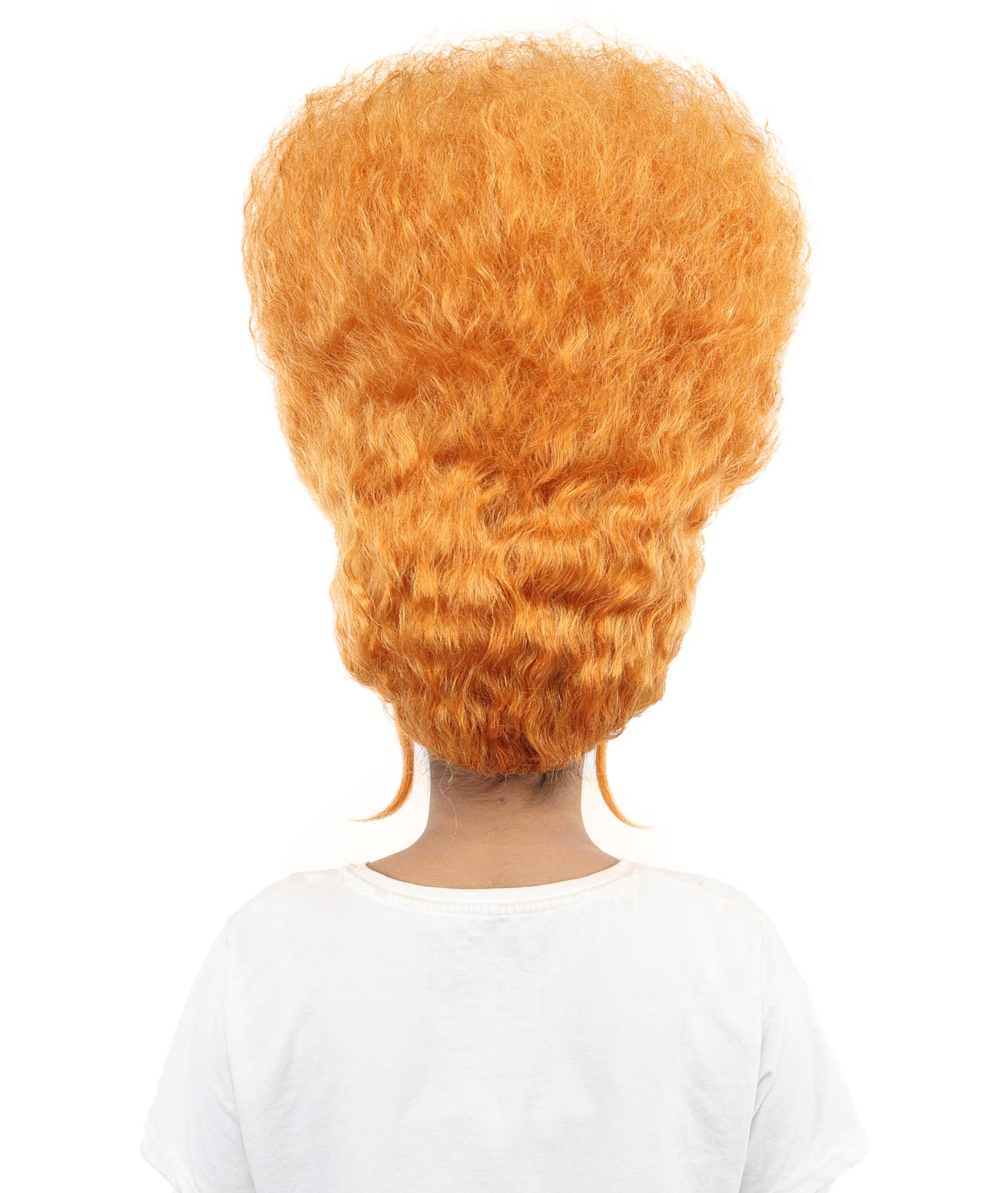HPO Women’s 19-Inch Tall Orange Beehive Wig with White Dot Accents | Eye-Catching Retro Cartoon Style Hairpiece | Ideal for Fancy Dress, Halloween, Stage Shows, Cosplay & Costume Parties