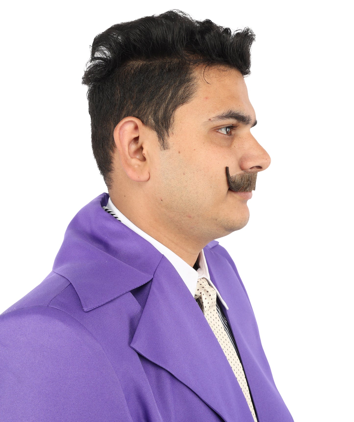 HPO  Men's Fake Human Hair Virtual Salesman Mustache | Brown Color