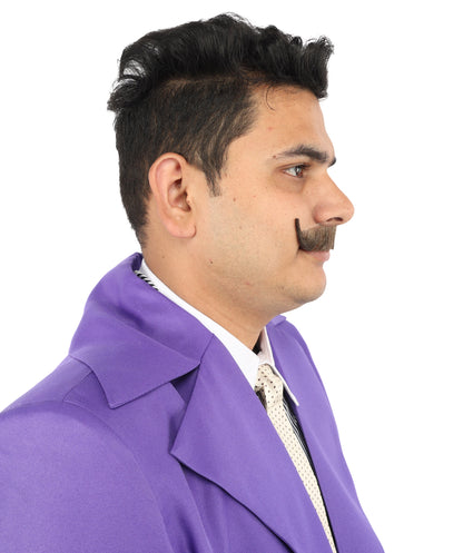 HPO  Men's Fake Human Hair Virtual Salesman Mustache | Brown Color