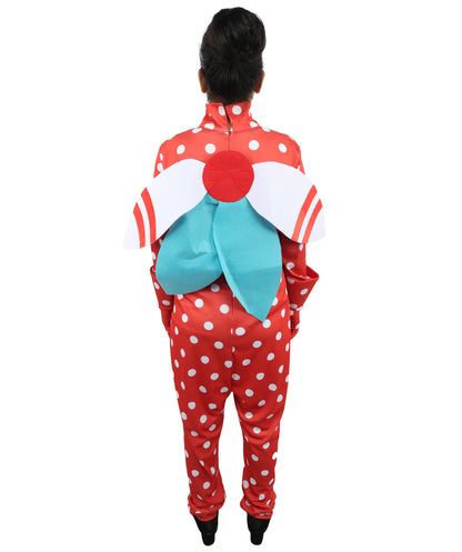 HPO Women's Red Polka Dot Costume | Flame-Retardant Synthetic Fiber | Ideal For Theater, Halloween And Cosplay