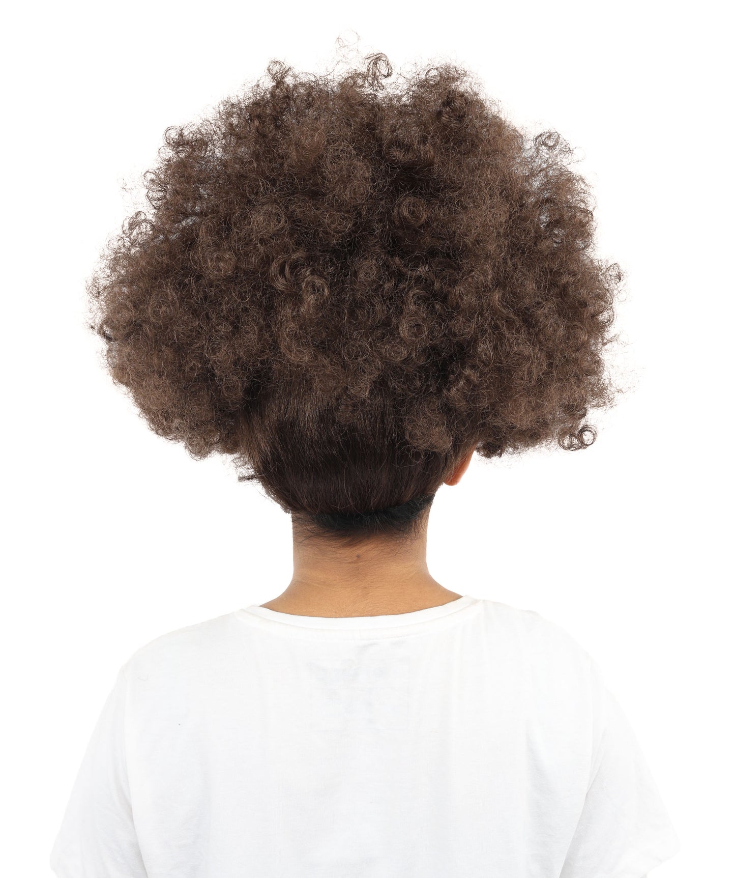 HPO Women’s Dark Brown Afro Wig | Voluminous Curly Synthetic Hairpiece with Adjustable Cap for Cosplay, Halloween, and Themed Events