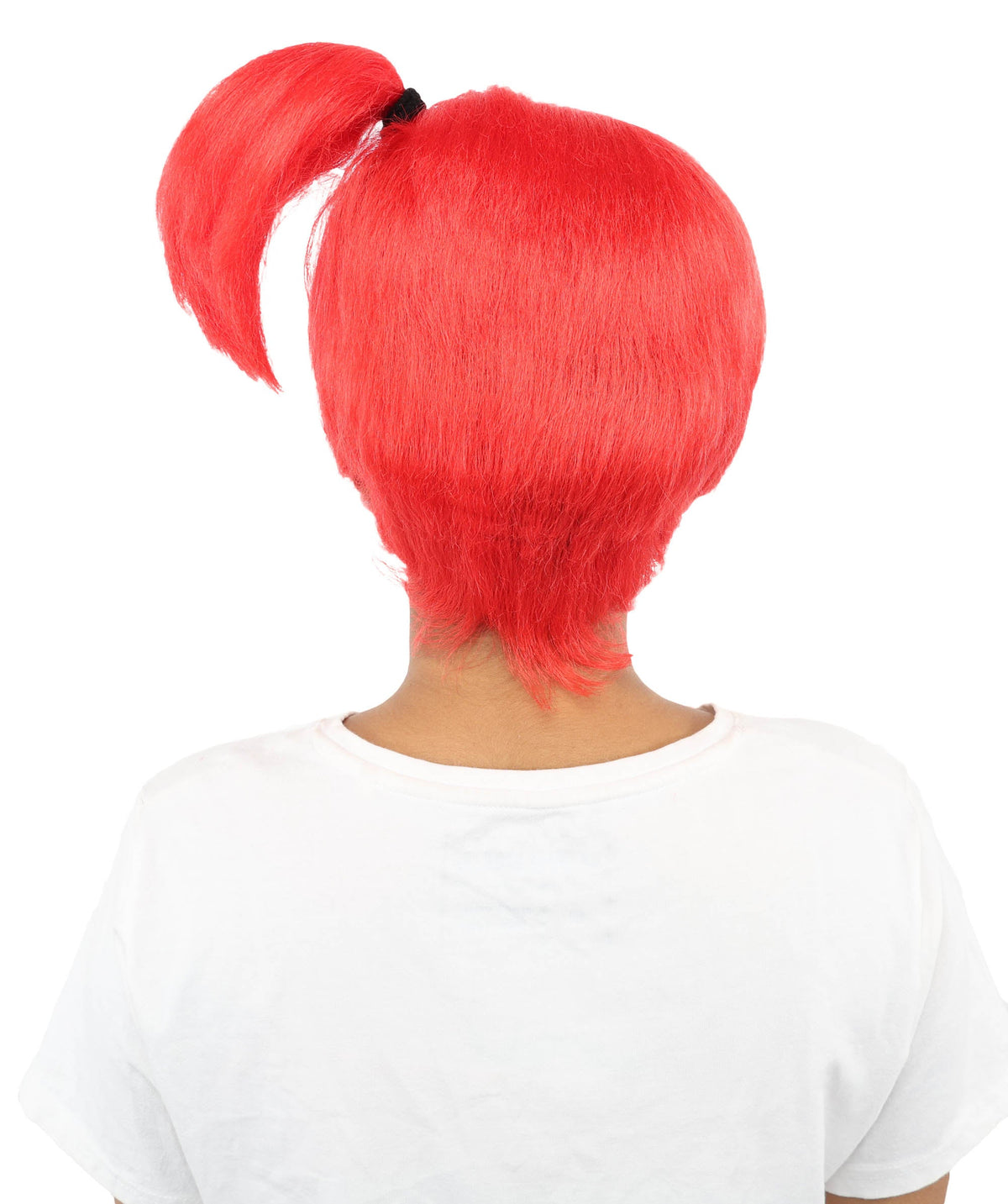 HPO Adult Women's Anime Trainer Character Wig | Vibrant hue multicolor options, create of synthetic fiber, short choppy bob with high side ponytail, breathable base | Cosplay, Halloween, theater, party, performance, costume events