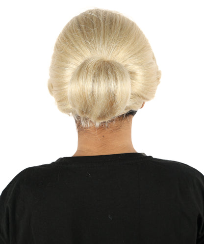 HPO Women’s Blonde Updo Wig – Strong Female Leader Headpiece | Elegant Side Part Costume Wig for Halloween, Cosplay & Uniformed Characters