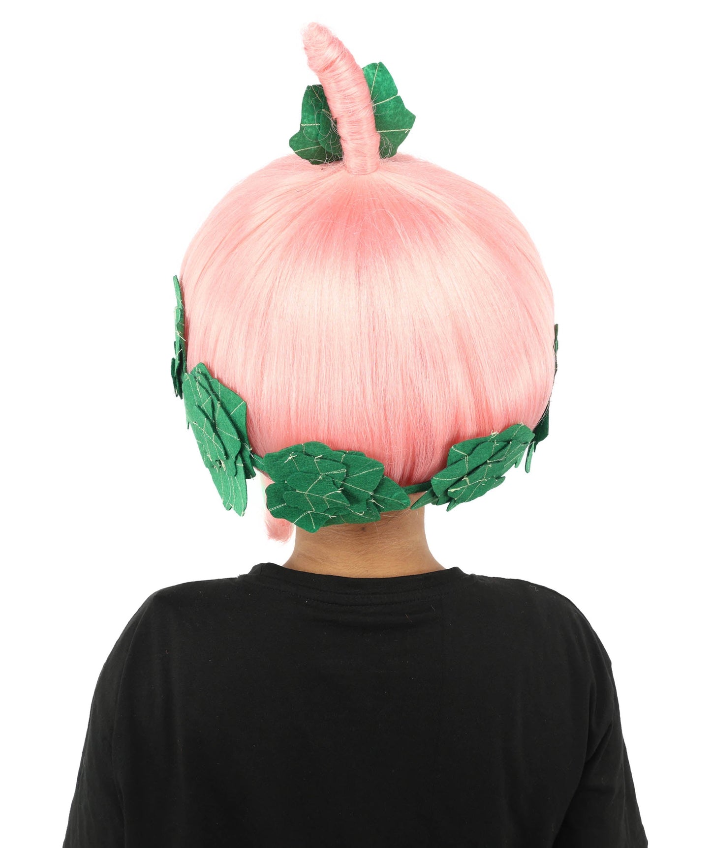 HPO Adult Women's Sculpted Pumpkin Show Wig | Multiple Color Options | Create of synthetic fiber, massive spherical updo with green leaf accents, breathable base | Halloween, theater, drag, performance, party, costume events
